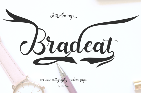 Bradeat: A Modern Calligraphy Font for Creative Projects