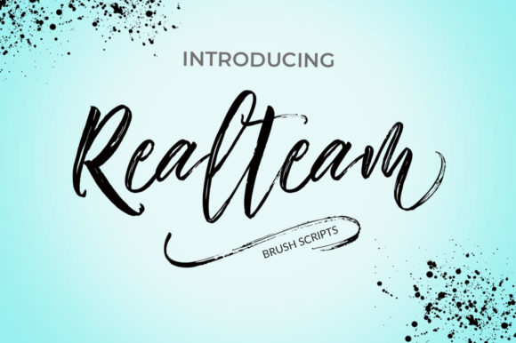 Realteam: A Brush Script with Built-In Character and Charm